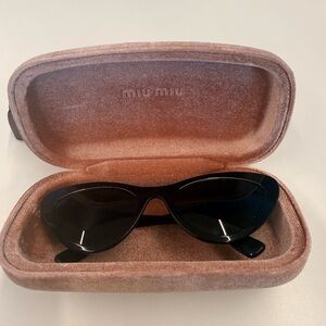 Miu Miu Black Sunglasses with Pink Case